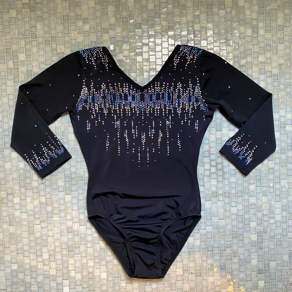 Black Leotard with blue, purple, gold and silver jewels - Picture 1 of 2